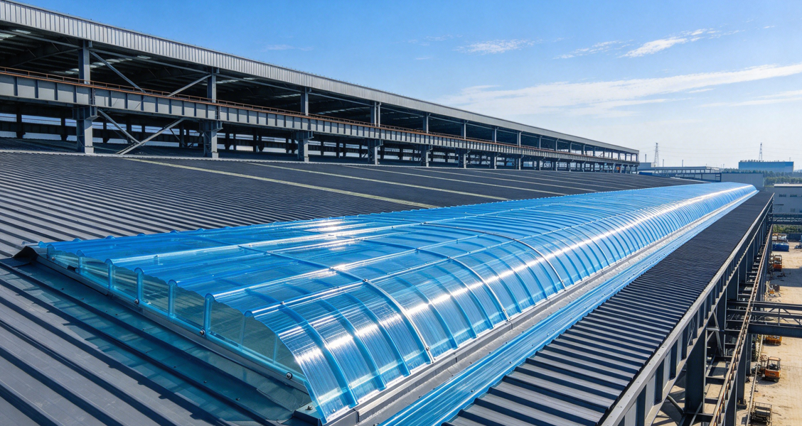 Blue PC Hollow Corrugated Sun Sheet, Double Wall Polycarbonate Corrugated Roof Tile Thermal Insulation Daylighting