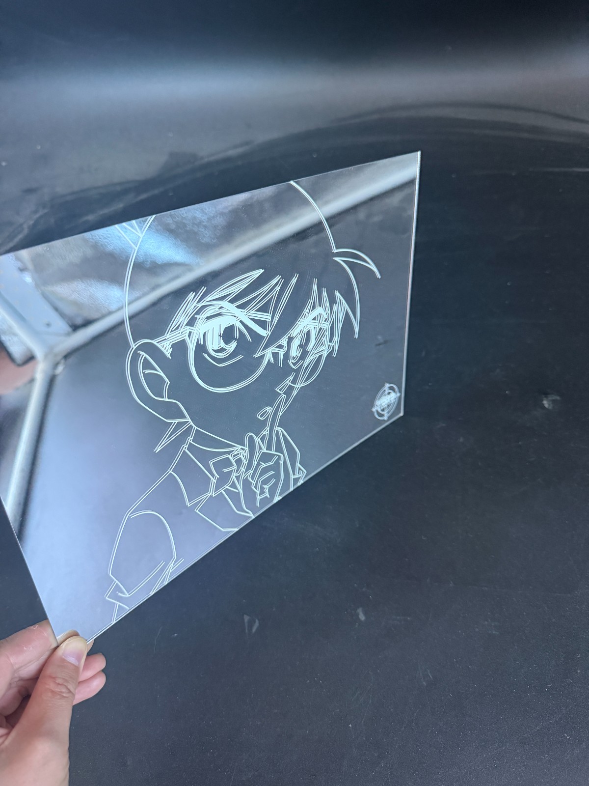 Clear Acrylic Laser Engraved Anime Line Art Panel, Edge Lit Acrylic Plate for LED Night Light Base