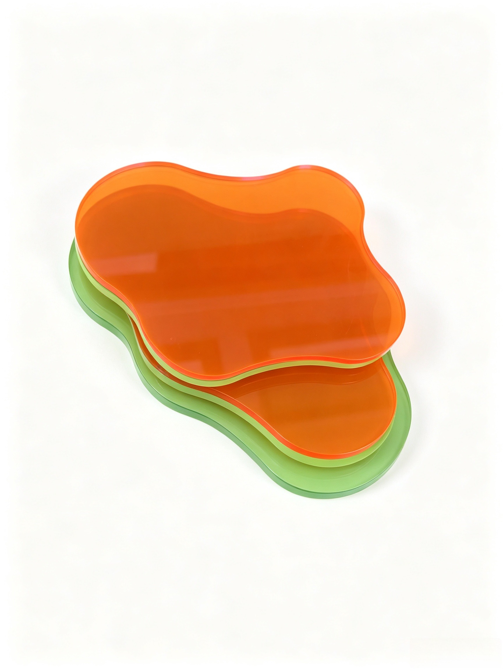 Custom Wavy Irregular Acrylic Tray with Polished Edges