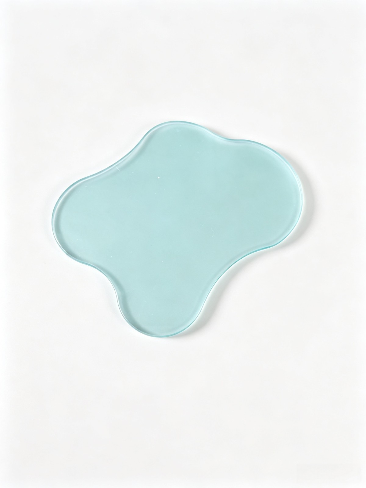 Irregular Cloud Shape Light Blue Tinted Acrylic Tray, CNC Cut Wavy Acrylic Decorative Coaster & Placemat