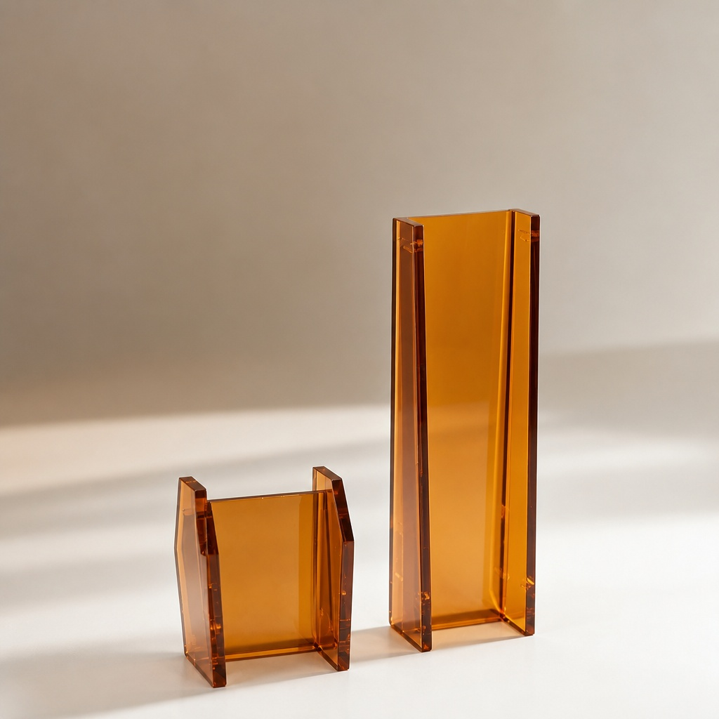 Custom Amber Polycarbonate U Shape Bracket