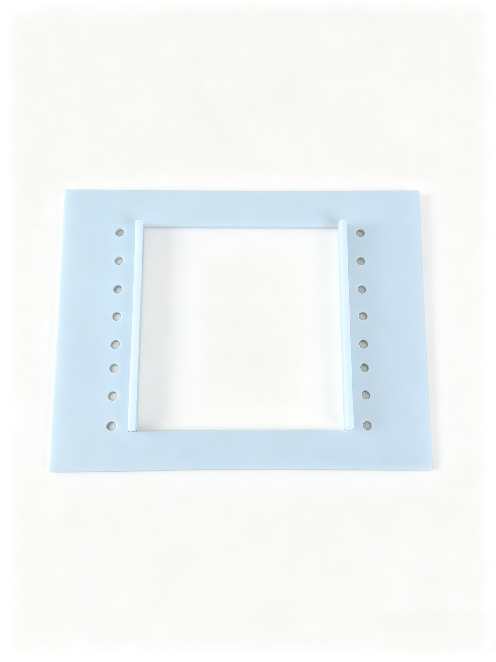 Light Blue Solid Acrylic Frame Assembly, CNC Drilled Mounting Holes, Acrylic Fixture Bracket