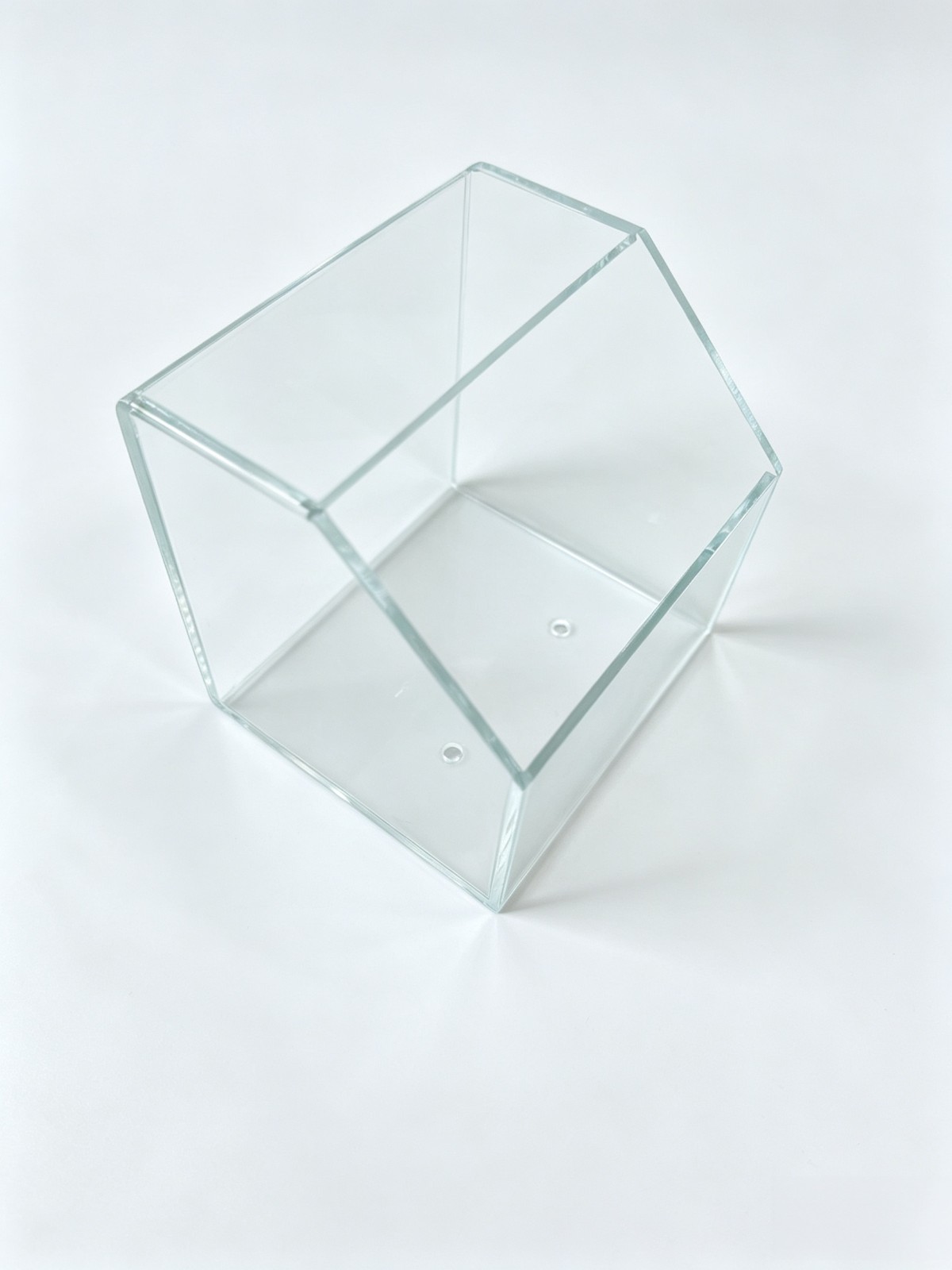 Clear Acrylic House-Shaped Storage Box, Bonded Acrylic Display Case with Pre-drilled Holes